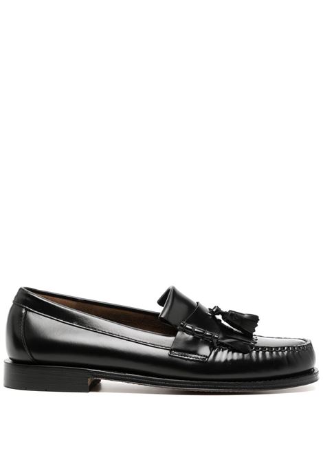 Black flat sole leather loafers GH BASS - men